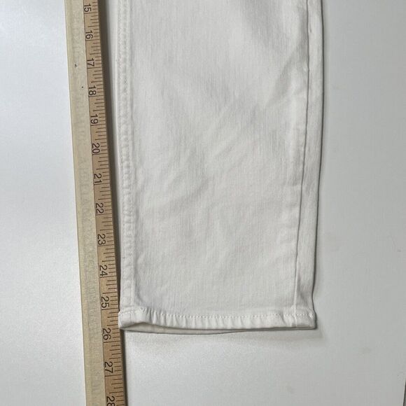 Jen7 Seven For All Mankind Jeans Cropped Skinny Ivory White Denim Stretch 8 NWT - Picture 11 of 13